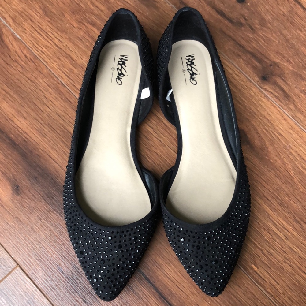 Black Embellished Flats